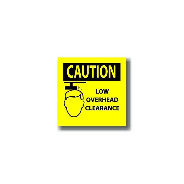 Ergomat 12in x 9in RECTANGLE SIGNS - CAUTION Low Overhead Clearance DSV-SIGN 108 #2282 -UEN - main